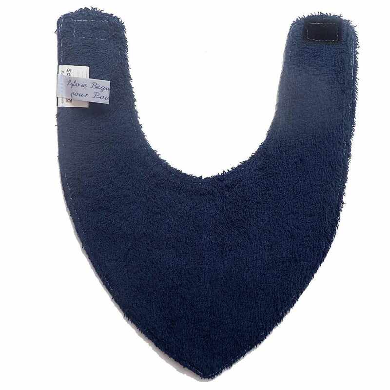 Bavoir bandana bleu motif léopard made in France