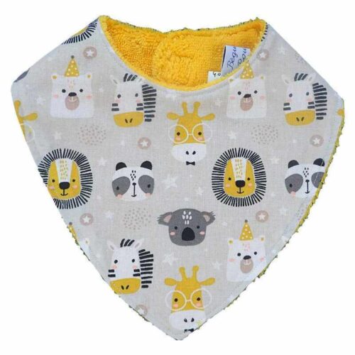 Bavoir bandana motif animaux made in France