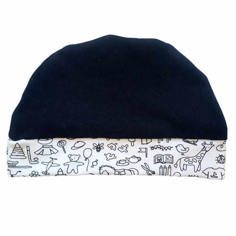 Bonnet bébé motif jouets made in France