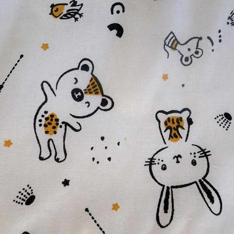 Cape de bain blanche motif animaux made in France