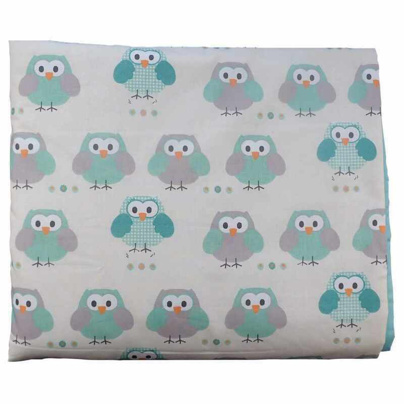 Couverture ouatinée motif hiboux made in France