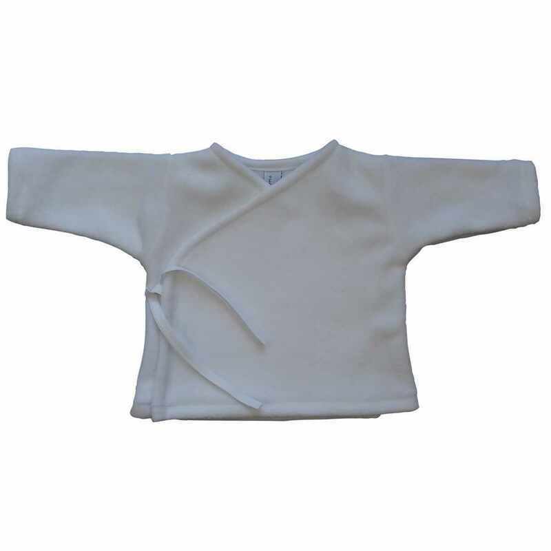 Gilet brassière bébé polaire blanc made in France