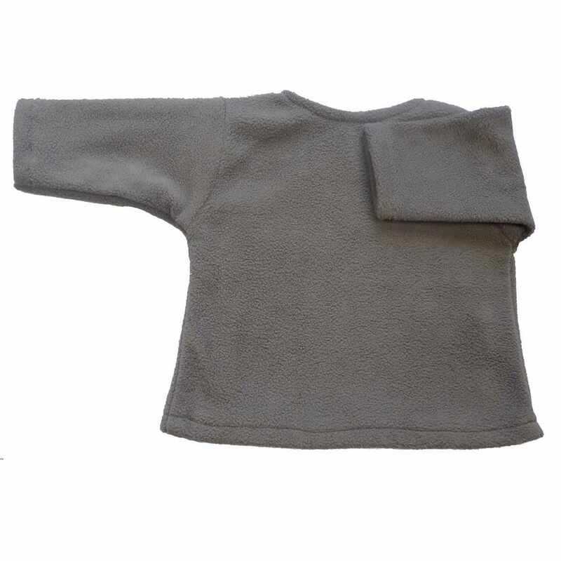 Gilet brassière bébé polaire gris étoiles made in France
