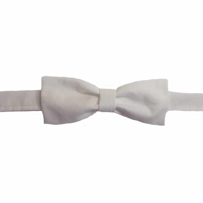 Nœud papillon enfant coton blanc