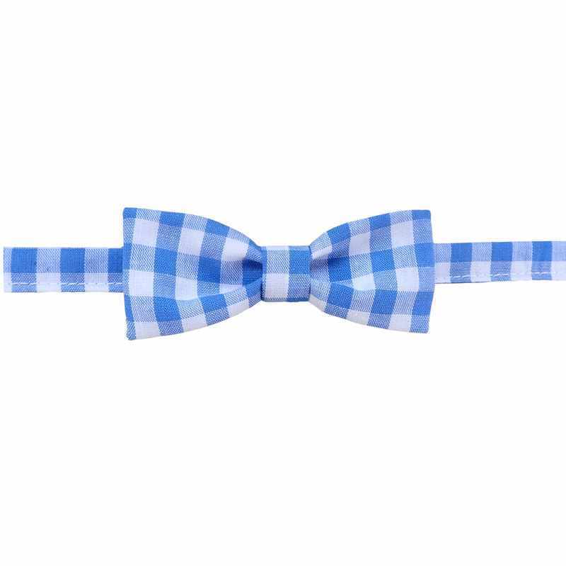Nœud papillon enfant carreaux bleus made in France
