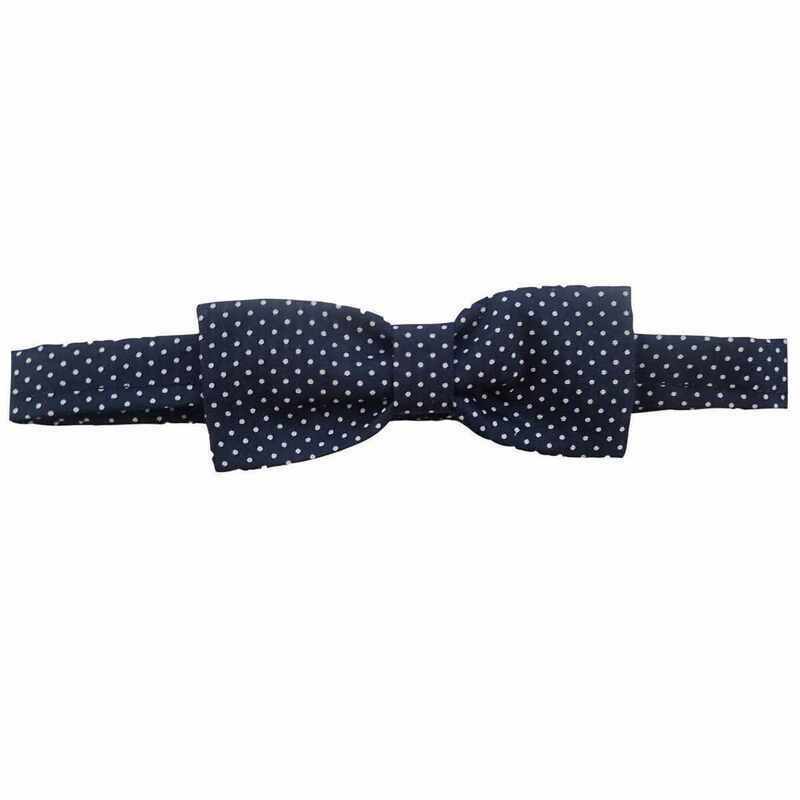 Nœud papillon enfant coton marine à points made in France