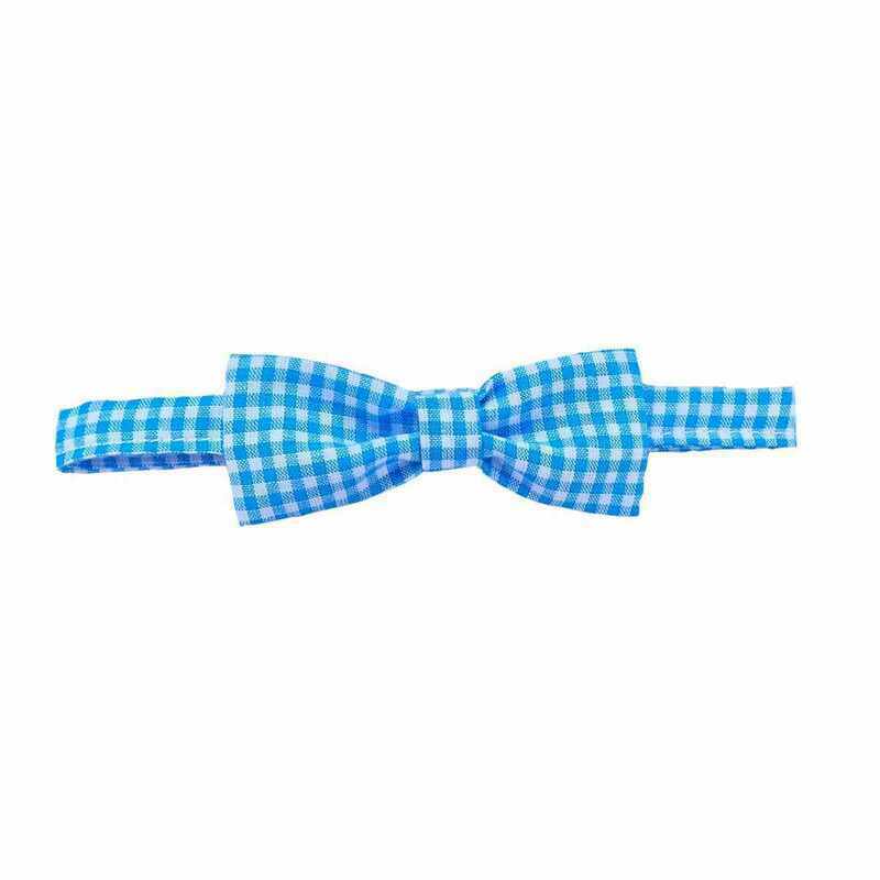 Nœud papillon enfant vichy bleu made in France