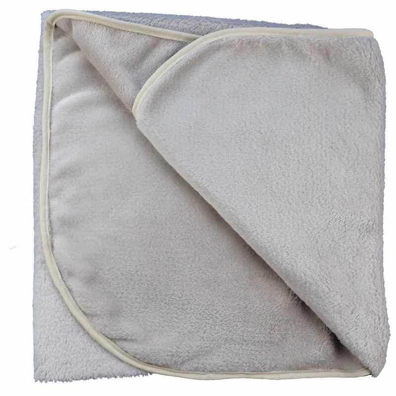 Plaid en tissu doudou beige made in France