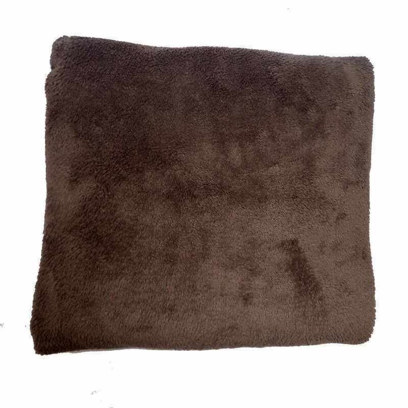 Plaid en tissu doudou marron made in France
