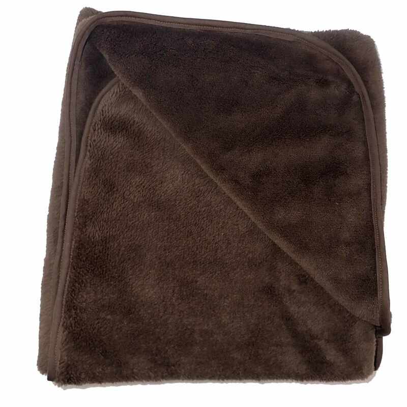 Plaid en tissu doudou marron made in France
