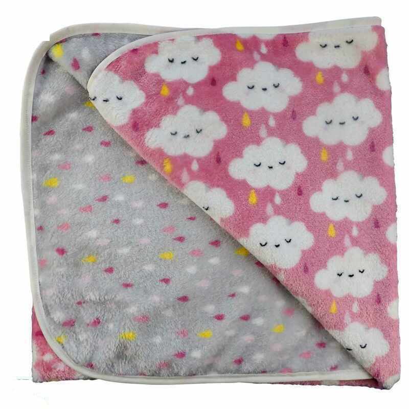 Plaid en tissu doudou nuages made in France