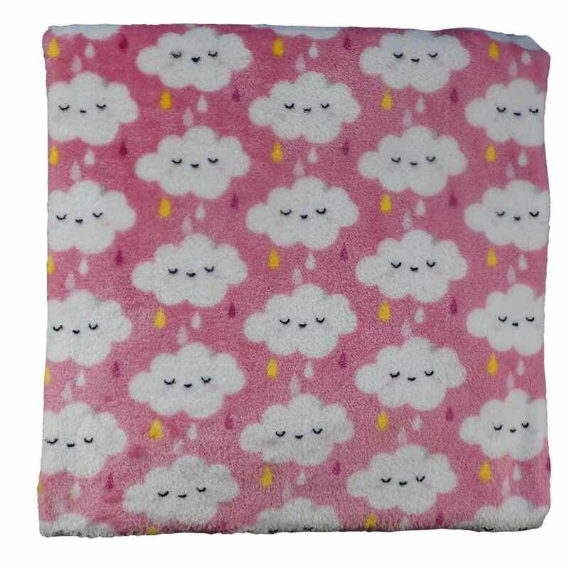 Plaid en tissu doudou nuages made in France