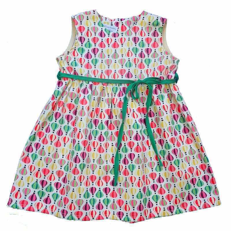 Robe bébé sans manches montgolfières made in France