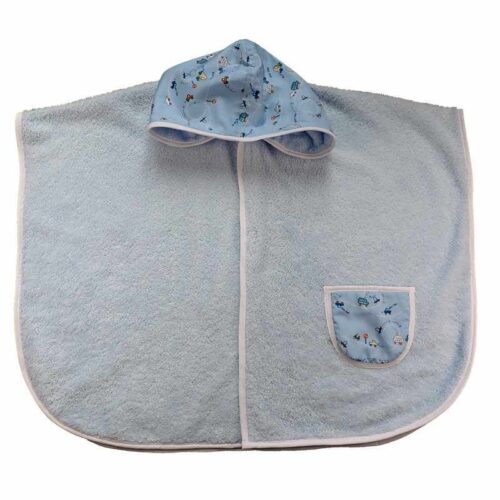 Poncho de bain bébé bleu voitures