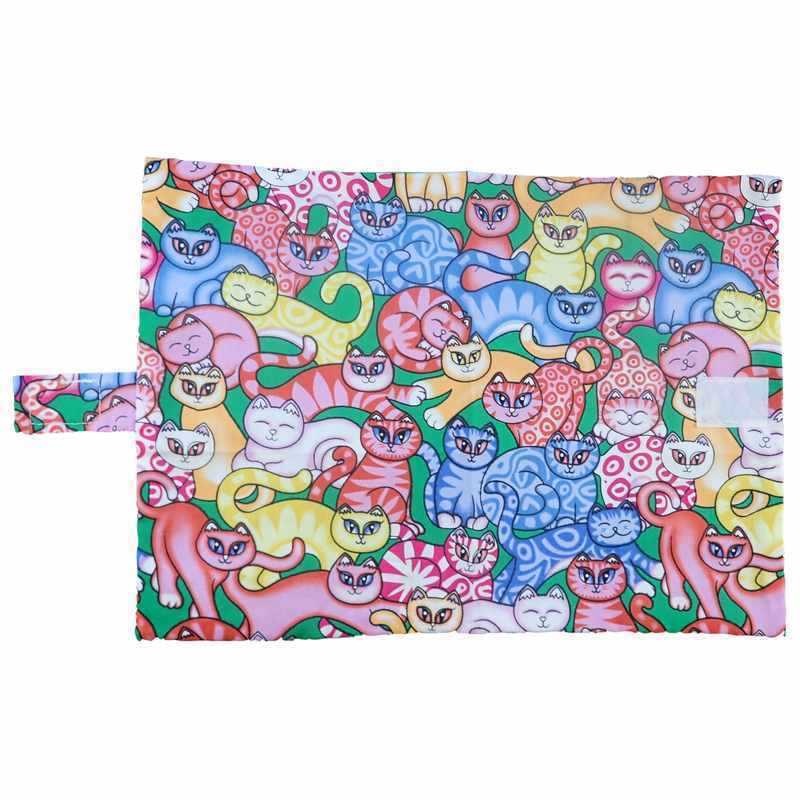 Protège carnet de santé vert motif chats