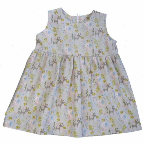 Robe bébé grise motif faons