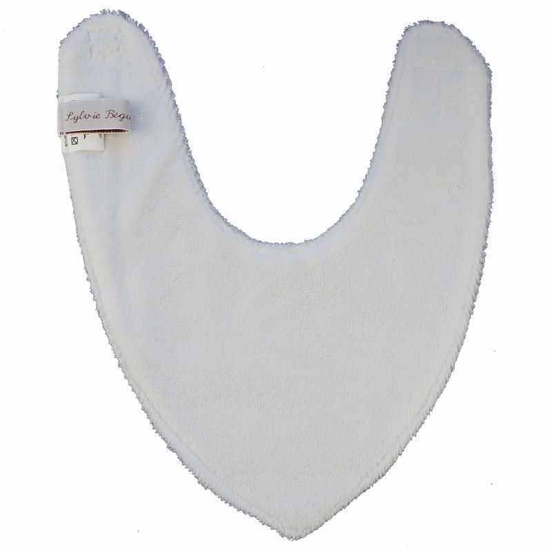 Bavoir bandana blanc oursons bleu clair