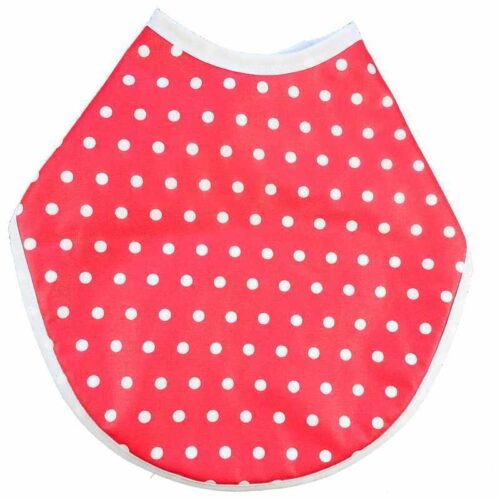 Bavoir imperméable rouge pois blanc