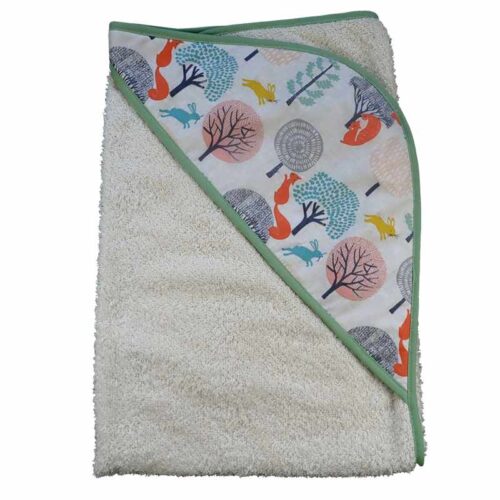 Cape de bain ivoire décor forêt