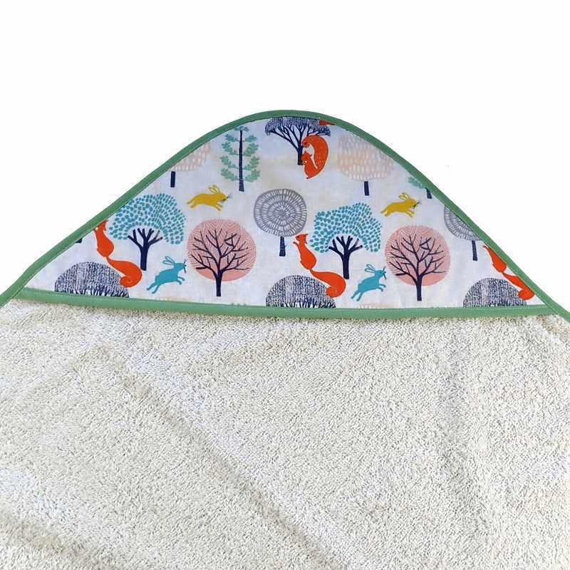 Cape de bain ivoire décor forêt