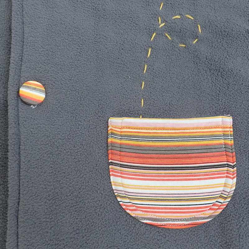 Cape poncho 24/36 mois gris étoiles et poche
