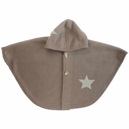 Cape poncho 12/24 mois marron étoiles grises