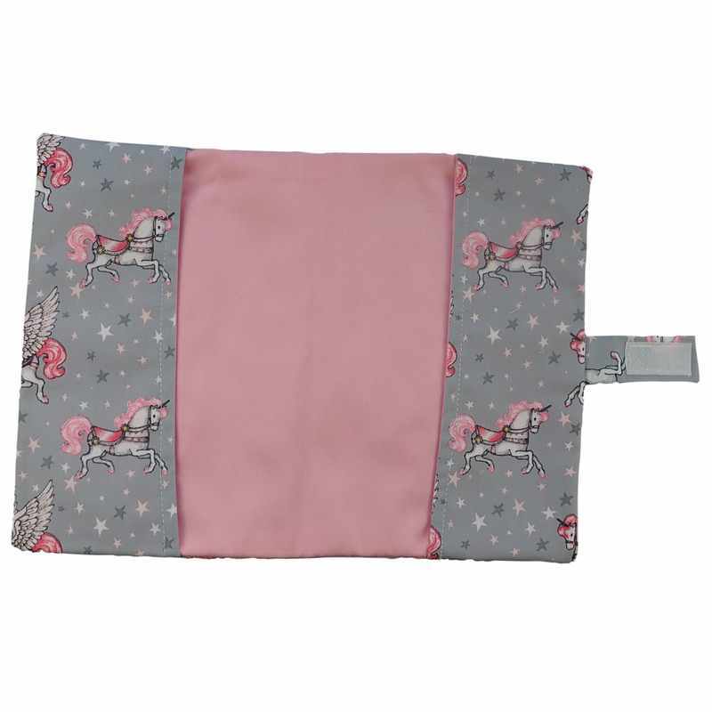Protège carnet de santé gris licornes