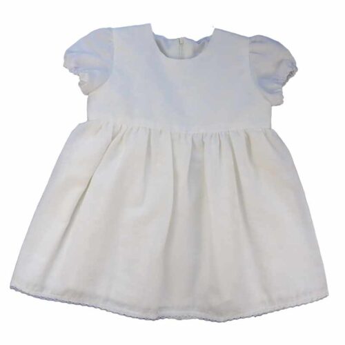 Robe bébé ivoire bordée de dentelle