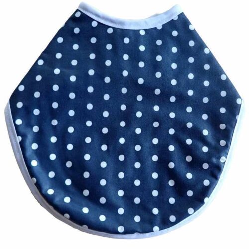 Bavoir imperméable marine pois blanc