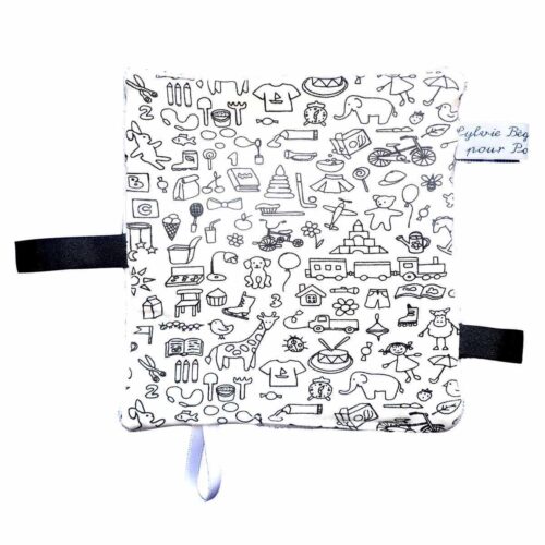 Doudou plat motif jouets