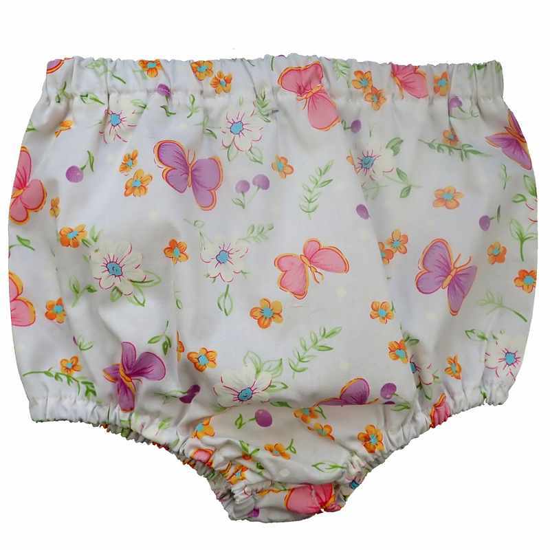 Bloomer blanc motif fleurs et papillons