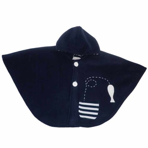 Cape poncho bleu marine 12/24 mois