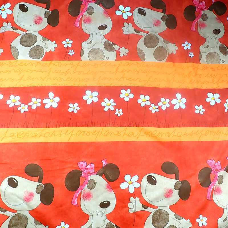 Tapis de jeux orange motif chiens