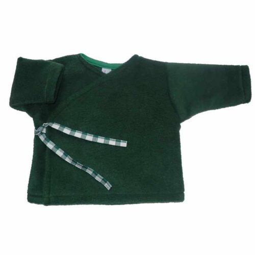 Gilet brassière polaire vert foncé liens vichy