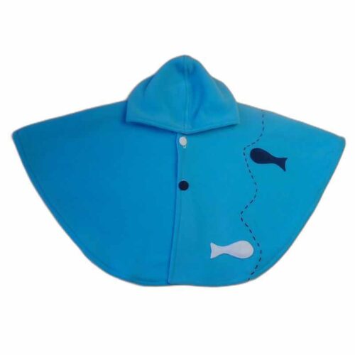 Cape poncho 12/24 mois bleu poissons