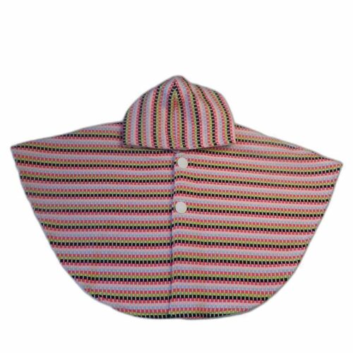 Cape poncho 12/24 mois carrés multicolores