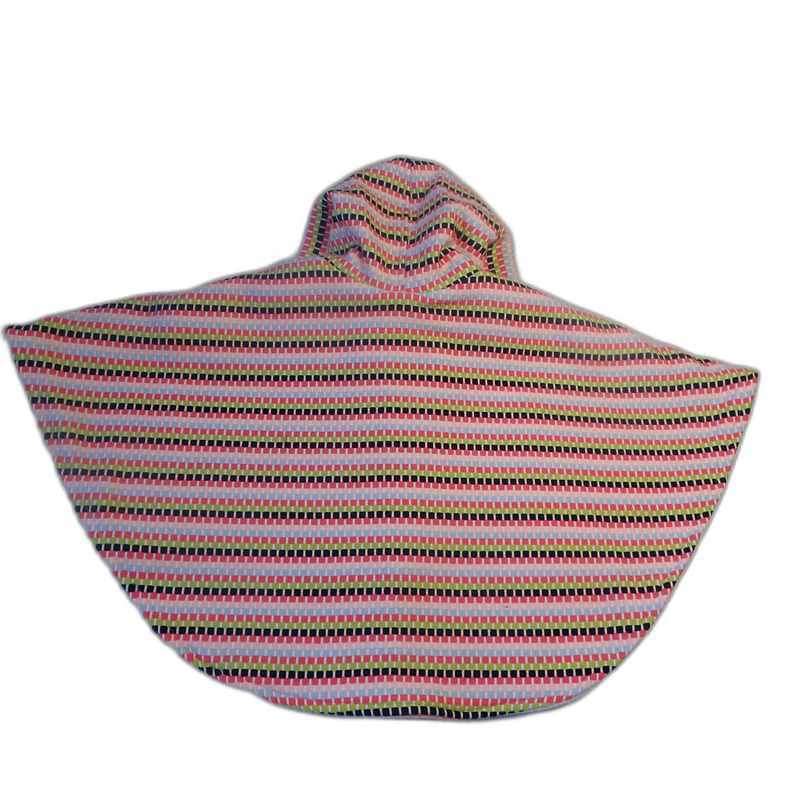 Cape poncho 12/24 mois carrés multicolores