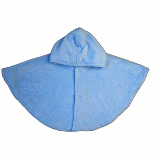 Cape poncho doudou bleu