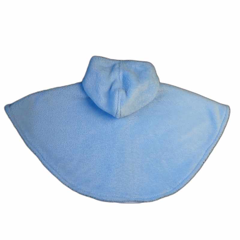 Cape poncho doudou bleu