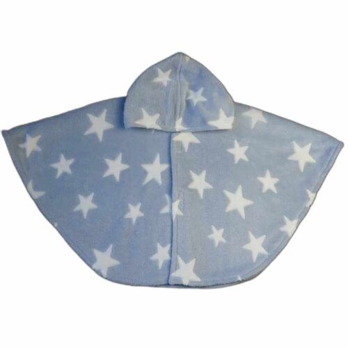 Cape poncho doudou gris étoiles