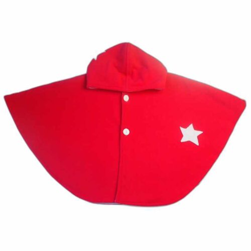 Cape poncho 12/24 mois rouge étoiles