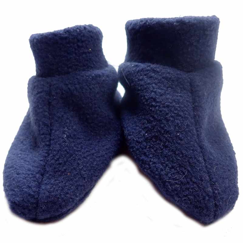 Chaussons bébé polaire bleu marine