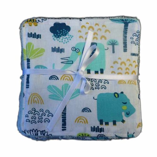 Cinq lingettes lavables safari en bambou