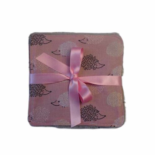 Cinq lingettes lavables hérissons en bambou