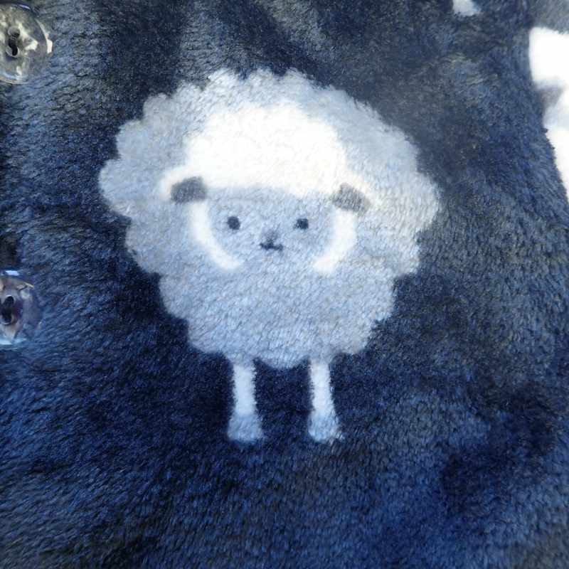 Gilet doudou polaire gris motif moutons