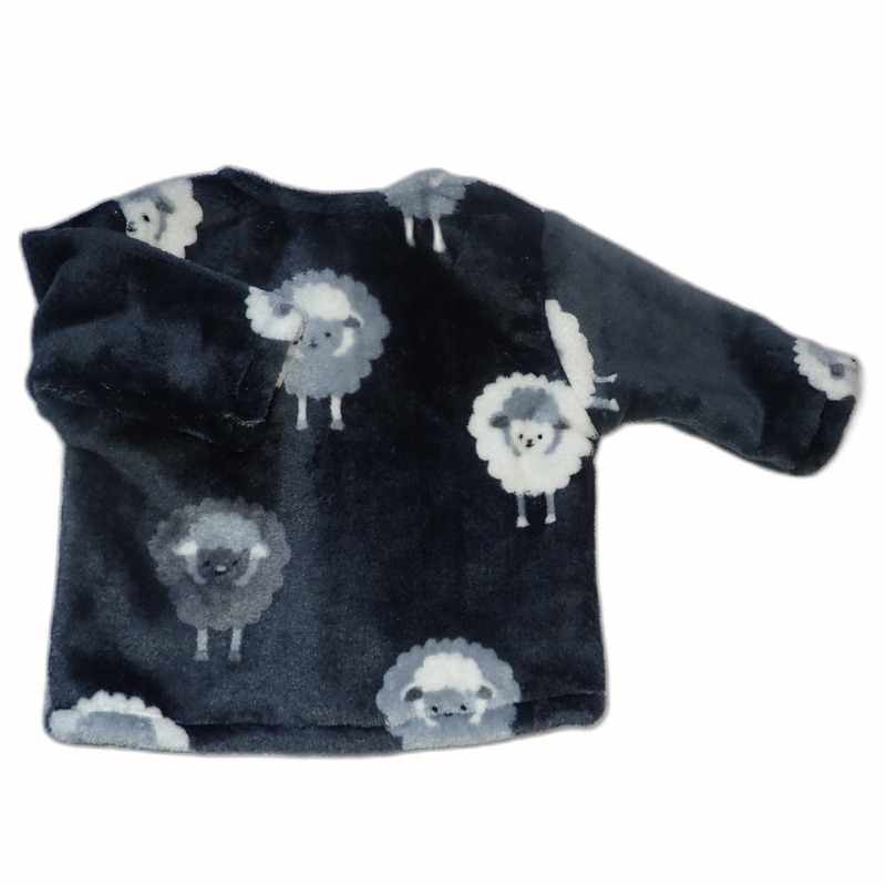 Gilet doudou polaire gris motif moutons