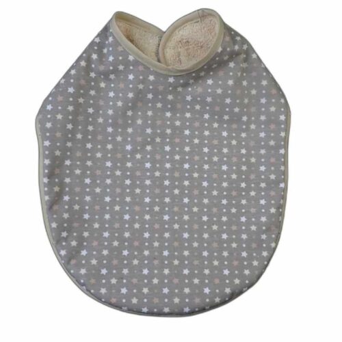 Grand bavoir imperméable gris et beige