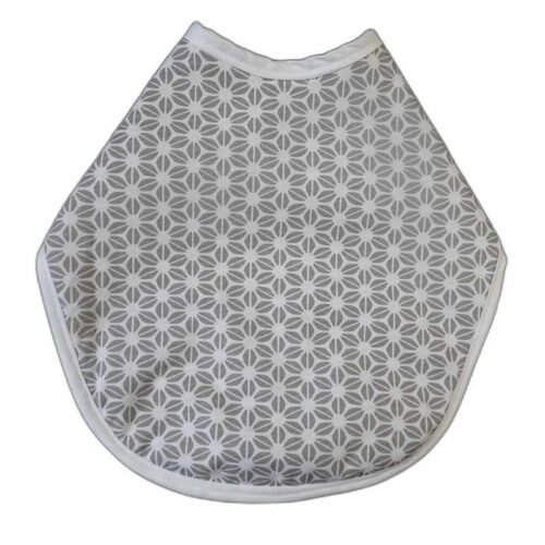 Petit bavoir imperméable gris et blanc