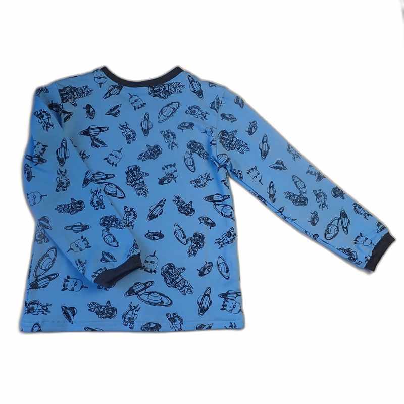 Sweat bleu garçon motif espace