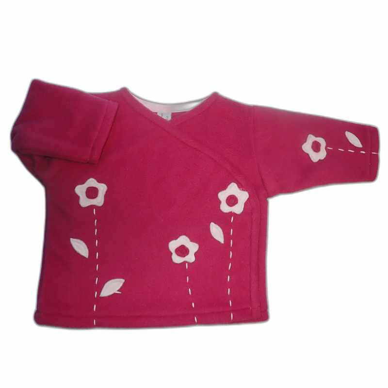 Gilet brassière 3 mois polaire rose fleurs